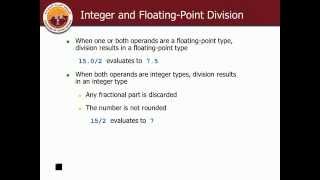 361 CS101 1.2 Expressions and Assignment Statements