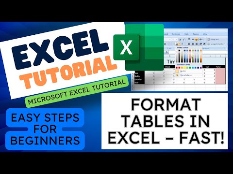 MS Excel Basics Tutorial - Format A Table In Excel MS Excel Basics Tutorial - Format A Table In Excel