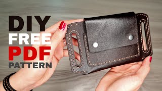 Free Pattern⭕️Leather Belt Pouch😎tutorial✌️ آموزش و الگوی جیب کمربند چرمی