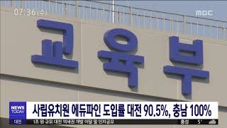 [대전MBC뉴스]사립유치원 에듀파인 도입률 충남 100%, 대전 90.5%