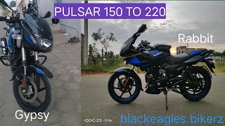 Pulsar 150 cc TO 220 cc Modification 😊!! Tamil !!Gypsy to Rabbit@blackeagles.bikerz