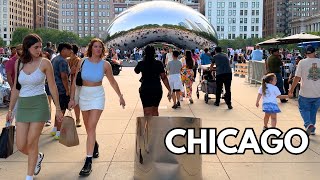 Summer Beautiful Day in Chicago on Sunday | July 21, 2024 | 4k 60fps City Sounds