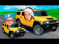 Maya drives a toy car and fixes it - Children's stories