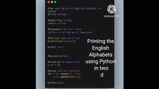 Python | Printing the English Alphabets using Python in two different ways #pythonprogramming