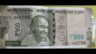 OVQ  065786   500 Rupee note