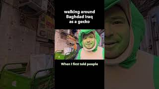 walking around baghdad iraq in a lizard costume
