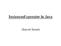 Instanceof operator in Java