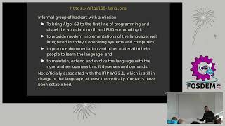 ga68, the GNU Algol 68 compiler at FOSDEM 2026