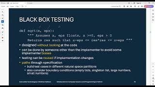 Intro to CS and Python (7 of 12) Testing, Debugging, Exceptions, and Assertions