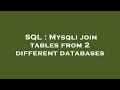 SQL : Mysqli join tables from 2 different databases