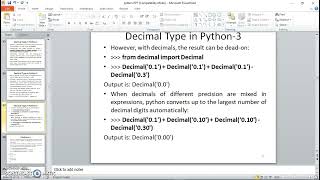 Python Programming 9 Decimal Type in Python