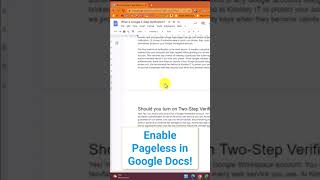 How to enable pageless in Google Docs