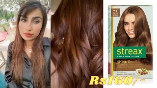 Streax Hair Color 7.3 Golden Blonde at Home || Review \u0026 Demo in Hindi || #streaxhaircolor