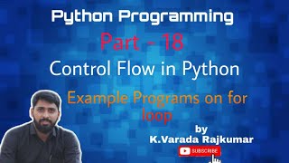 Python Programming (Part - 18) Examples using for Loop