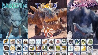 Nargacuga Vs Barioth Vs Tigrex!