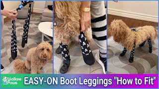 Walkee Paws NEW EASY-ON Boot Leggings "How to Fit" | Skulls Dog Leggings | Waterproof Dog Leggings