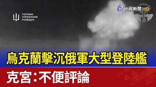 烏克蘭擊沉俄軍大型登陸艦 克宮：不便評論