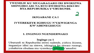 GUKÛNDĪSHA UBURǓNDI 20. UBGÔKO BG'ÁBARǓNDI BURAVÚGWA MW’ĪBGǏRIZWA NSHĪNGIRO RY’ÚBURǓNDI RYÓ MU 2018