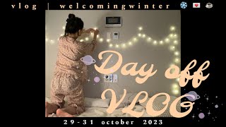 Day off VLOG: 겨울맞이(크록스,침구교체,전구달기) | welcoming winter👼