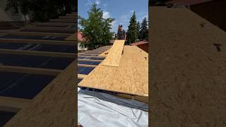 25 mm OSB for the roof in 40 seconds 🔥 #howto #woodworking #carpenter #roofing #amazing #diy