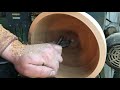 woodturning a gnarly red oak bowl