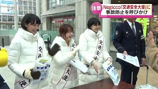 【交通安全】アイドルグループ「Negicco」が“交通安全大使”に任命　横断歩道の事故防止を呼びかけ 《新潟》