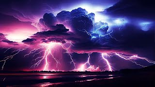 Night Rain & Thunderstorm ⚡ Rain sounds & Very Strong Thunder with Lightning Ambience for Sleeping
