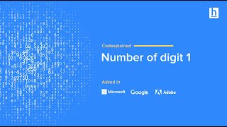 Number of Digit One - Asked in Microsoft, Google, Adobe!