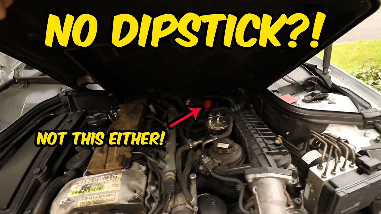 Mercedes No Dipstick How To Check Your Oil Level! W203, W221, W211 Etc ...