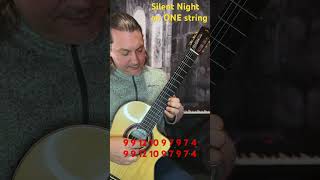 Silent Night on ONE string. Super EASY guitar lesson tabs. Subscribe for more videos like this!