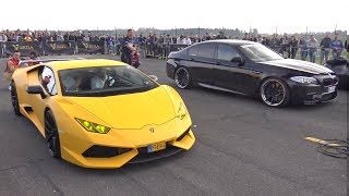 BMW M5 F10 vs Novitec Lamborghini Huracan N-Largo S vs GT-R