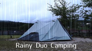 【 Duo Camping】新幕での湖畔雨キャンプ　ニーモ　ヘキサライト６P　nemo hexalite6p 　rainy duo lakeside camping