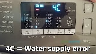 Samsung Washing machine - 4C Error, Door Locked (AddWash, Eco Bubble, 9KG, WW90K5410UX)
