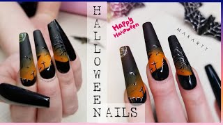 EASY! Halloween Nail Art 🦇 DIY POLYGEL NAILS with TIPS