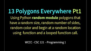 13 Polygons Everywhere (Python Turtles) Pt1