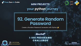 Random Password Generator in Python – Mini Project | Your Python Journey | 100 Programs Challenge