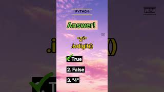 Python isdigit function#quiz #python #pythontutorial #pythonprogramming #pythonforbeginners #python3