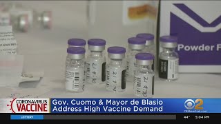 Gov. Andrew Cuomo, Mayor Bill De Blasio Address High COVID Vaccine Demand