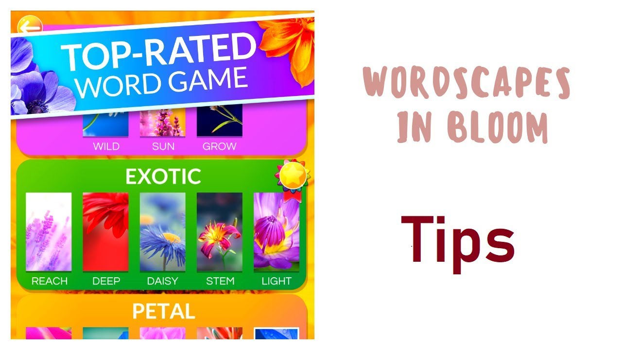 Wordscapes In Bloom Tips Answers - YouTube