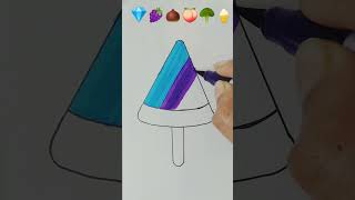 Satisfying creative painting 💎🍇🌰🍑🥦🍦#painting #short#creativeart #trending #viralvideo #coluring