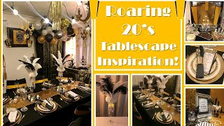 Create a Roaring 20's themed party | 1920's Glam Tablescape | Black and gold party decor | 2021