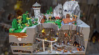 50,000 Pieces! LEGO Dwarf Castle and Underground Bunker Battle