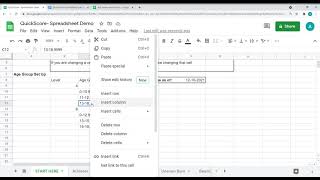 QuickScore- Spreadsheet Adding an age group