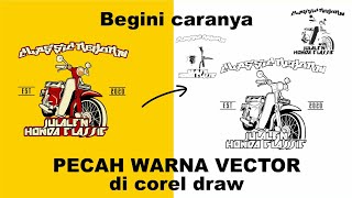 Cara pecah warna vector - corel draw