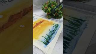 🙂বহু বছর পর যখন water colour করি 🙂🥲😖 #art #painting #youtubeshorts