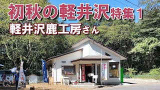 【ボーダーコリー】軽井沢にある「軽井沢鹿工房」さんに行って来ました。とってもフレンドリーな柴犬で猟犬でもあるボス君のお迎え、サンプルの鹿ジャーキーを頂き、らんれなも大満足のお店でした。