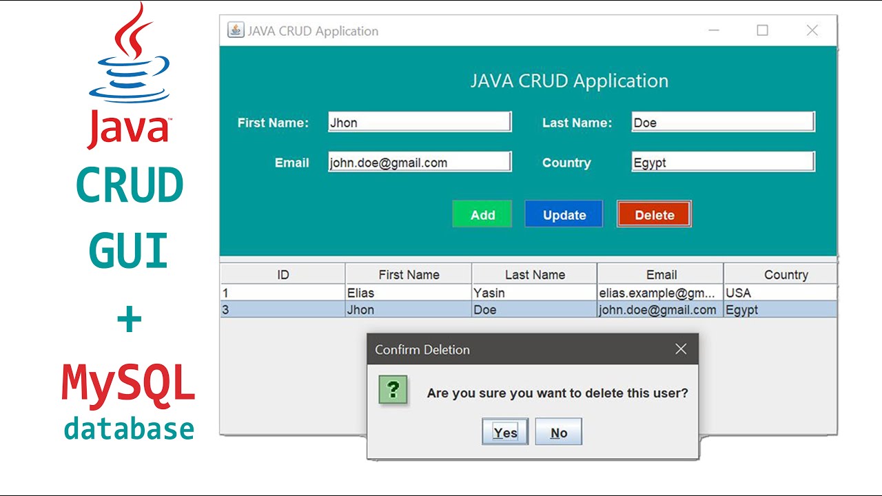 Java Crud Gui Application With Mysql Full Project Tutorial Using