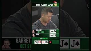 Andy VS Garrett Full Houses Clash #poker #pokeronline #pokershorts #pokerstars #pokernight