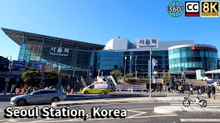 Explore Seoul Station in Korea. 8K 360 video and subtitles.