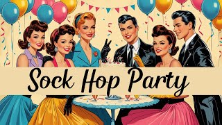 Sock Hop Party Music Graphics 1950s Party Backdrop 1950s Music Rockabilly Dance Party 1950s Sock Ho[